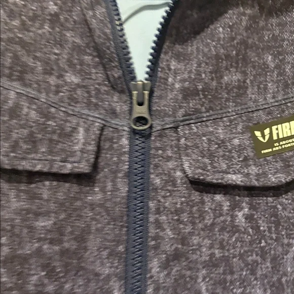 FirmAbs Navy Sleeveless Zip-Up Tank Top in like new condition, Sz M - Picture 3 of 5